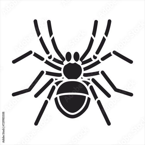 black silhouette of a Zebra spider  with thick outline side view isolated © MdJahangirAlom