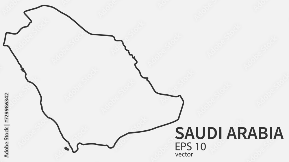 Vector line map of Sudan. Vector design isolated on white background.	
