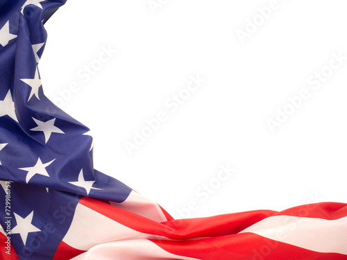 Fototapeta Naklejka Na Ścianę i Meble -  Part of the American flag is on a transparent background.