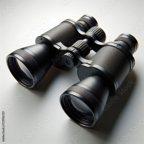 old binoculars isolated on white 