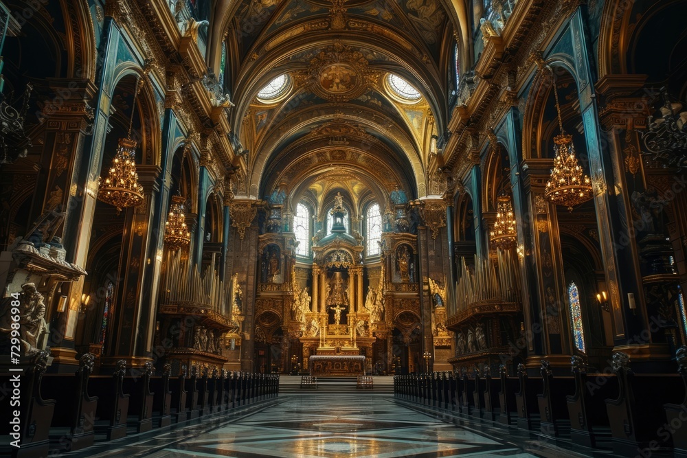 Photo of church interior design