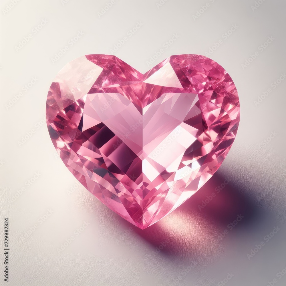 crystal heart with diamonds
