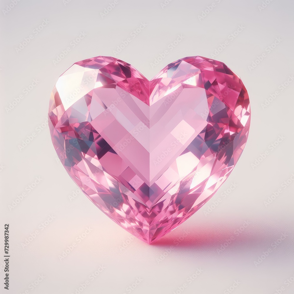 crystal heart with diamonds
