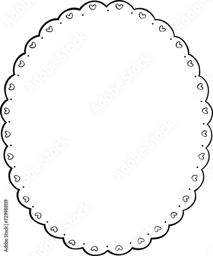 Coquette frame with bow outline doodle hand drawn