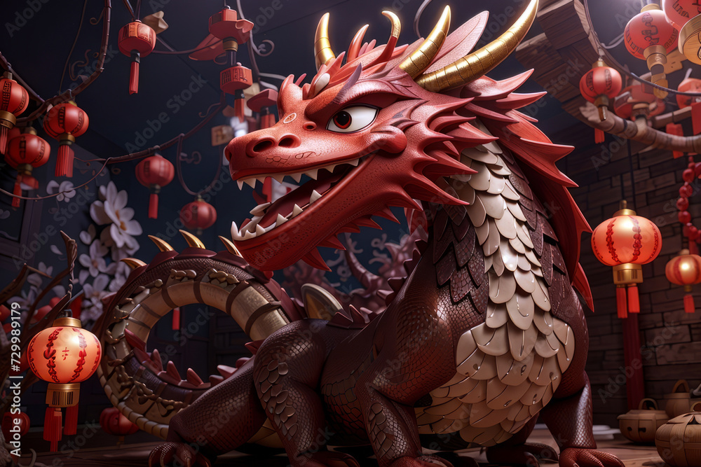 chinese dragon statue at night new years chinese dragon statue at night new years