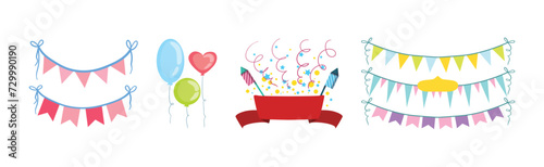 Festive Holiday Object and Symbol for Celebration Vector Set