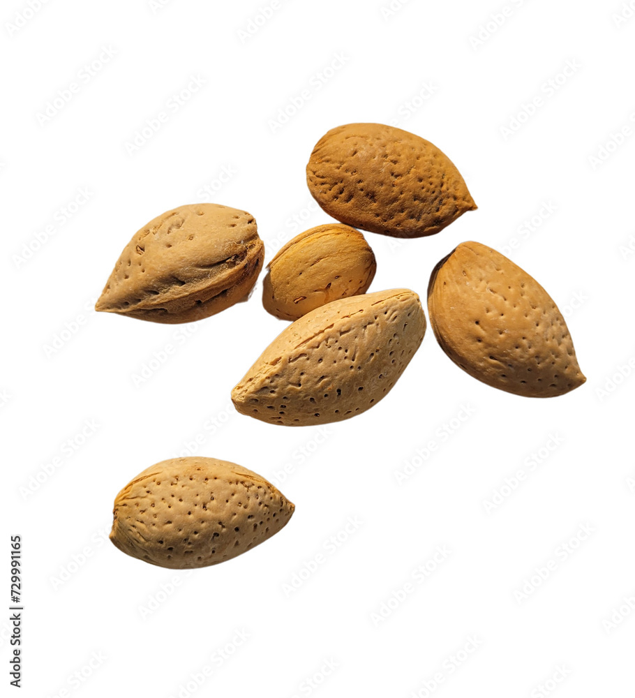 Almond nuts isolated on white background. Almond nuts isolated on white background.