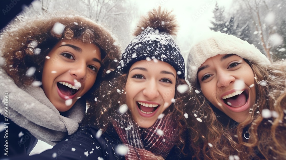 Friends taking a selfie together with smiles , taking a selfie, smiles, friends Friends taking a selfie together with smiles , taking a selfie, smiles, friends