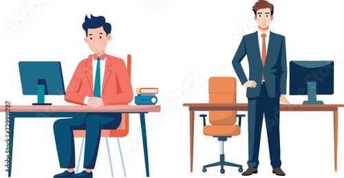 Manager Director Behind Their Desk-