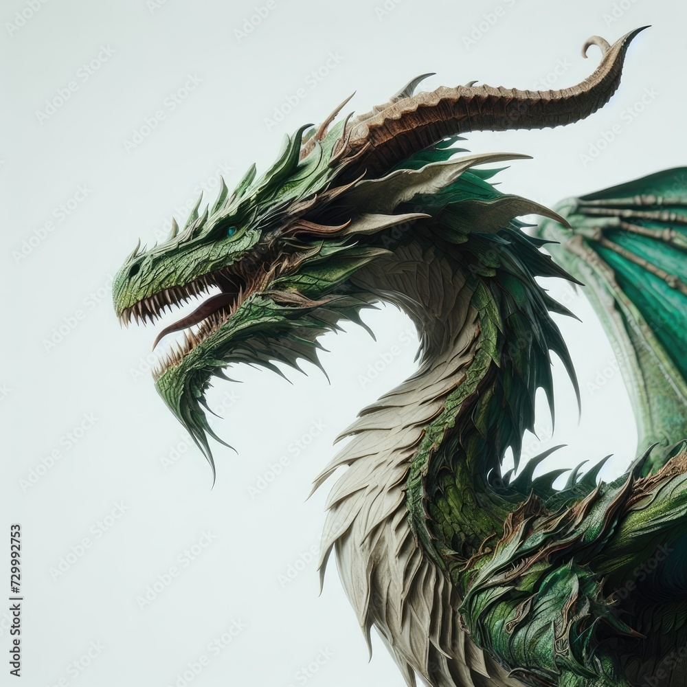 green dragon on a white background
