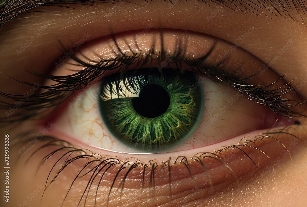 Fototapeta premium Close-up of human green eye. Conceptual image of human eye.