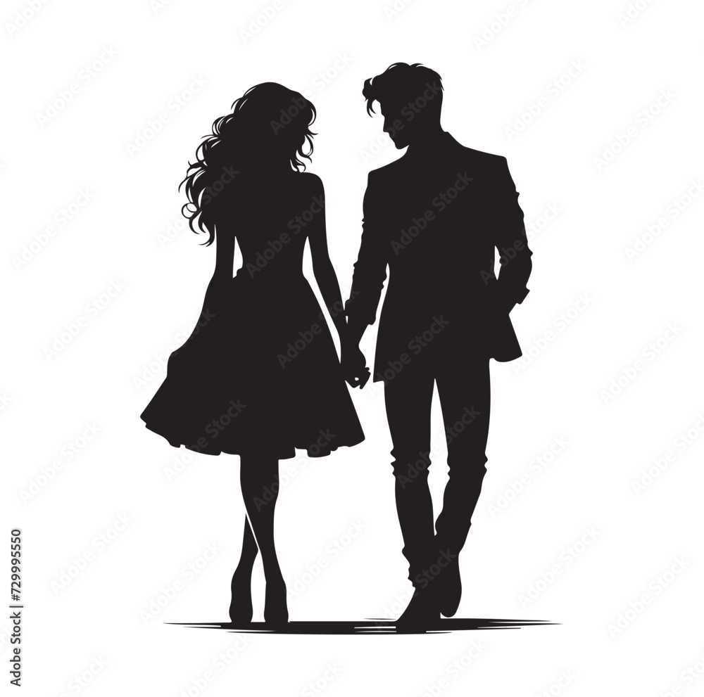 couple standing vector illustration