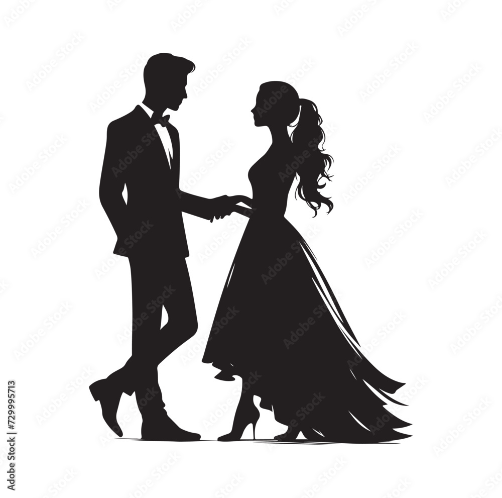 couple standing vector illustration