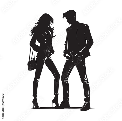 couple standing vector illustration