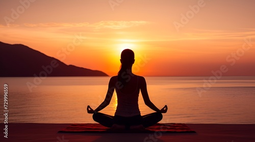 Person in yoga pose promoting inner peace , person, yoga pose, inner peace © Christopher