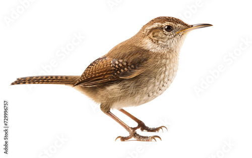 Charming Wren Bird Isolated on Transparent Background PNG.