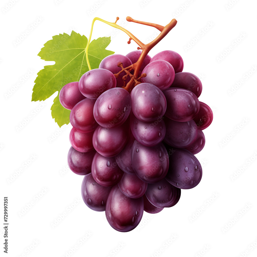 Fototapeta premium bunch of grapes isolated on transparent background
