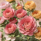 Exquisite ranunculus flowers: the beauty and delicacy of nature, captivating with their colorful aesthetics