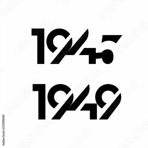The design of the numbers 1945, 1949 is simple and unique. photo