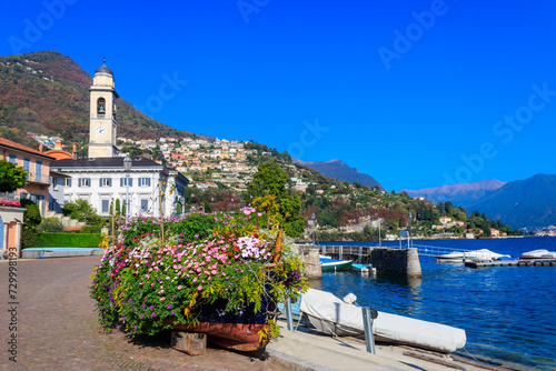 View of Cernobbio, beautiful small town on Lake Como, Lombardy, Italy