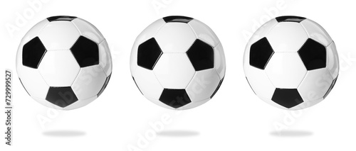 Soccer ball isolated on white  different sides