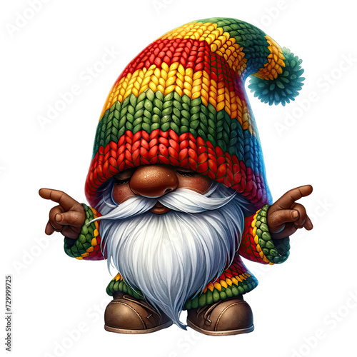 African gnome, Black History Month and Juneteenth Gnome, Watercolor Cute Gnomes Clipart