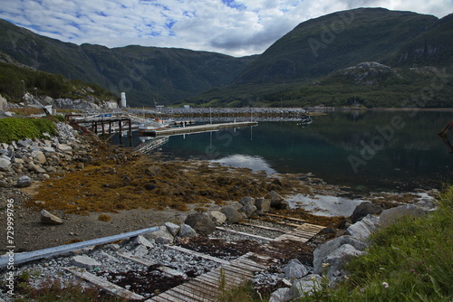 Fototapeta Naklejka Na Ścianę i Meble -  Ferry harbour in Anddalsvag in Norway, Europe
