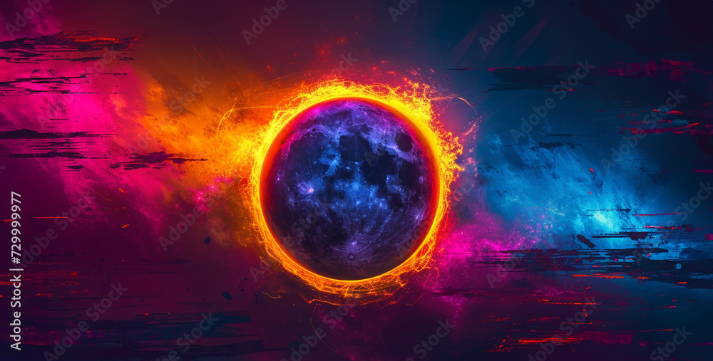 Solar Eclipse of the Sun. Solar Eclipse of the Sun. 3D rendering