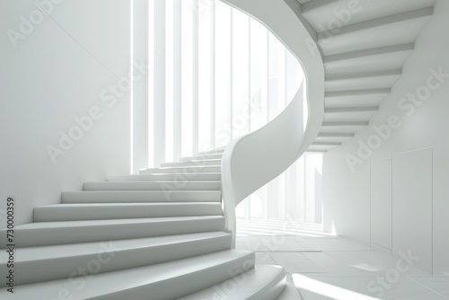 Ascending Staircase in Digital Design on White Background