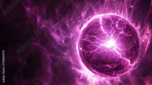 Purple Energy Sphere: Abstract Animated Background with Magical Light and Plasma Power