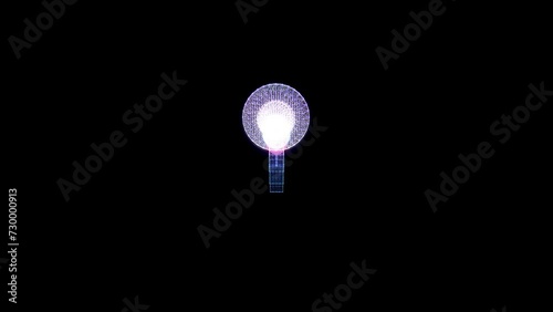 Rocket launcher with missiles. Glowing Light Particles and lines form a grid rocket propelled grenade launcher.