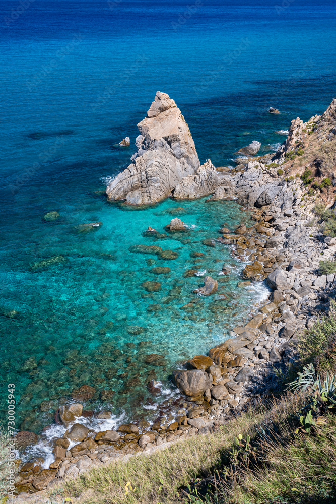 Coast of Parghelia, Vibo Valentia district, Calabria, Italy, La Pizzuta rock
