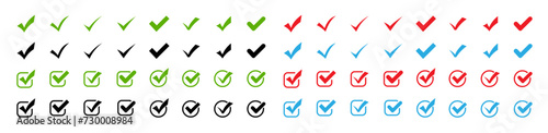 Check mark icons . Black and green check mark vector icons. Vector illustration. Approved icon. 