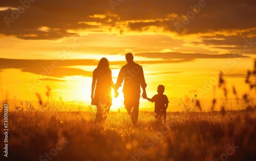 Family Silhouette at Sunset © MSS Studio