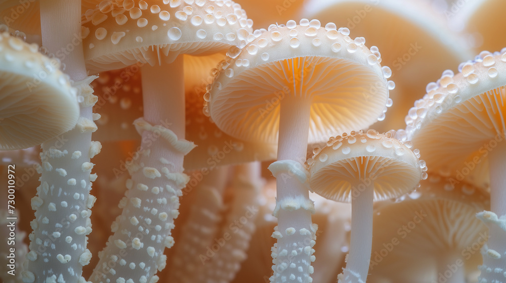 macro texture of mushrooms,ai - obrazy, fototapety, plakaty 