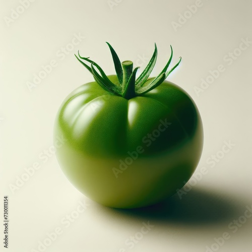 green tomato on a white
