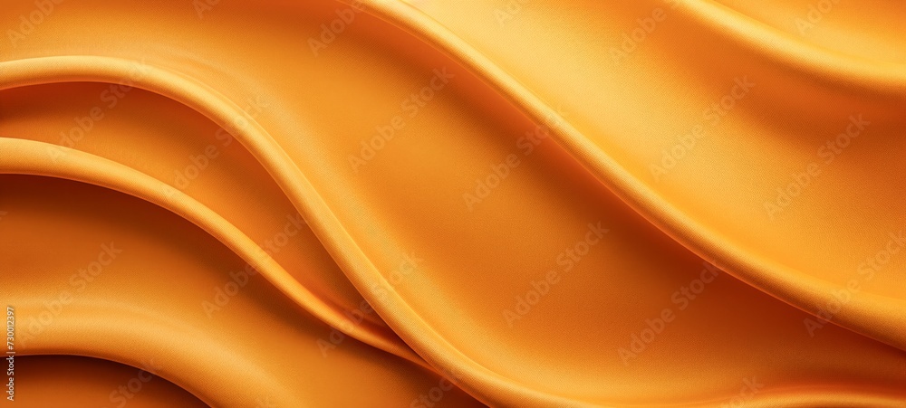 Fototapeta premium Blue gold yellow shiny satin silk swirl wave background banner panorama long - Abstract textile fabric material, backdrop texture for product display or text