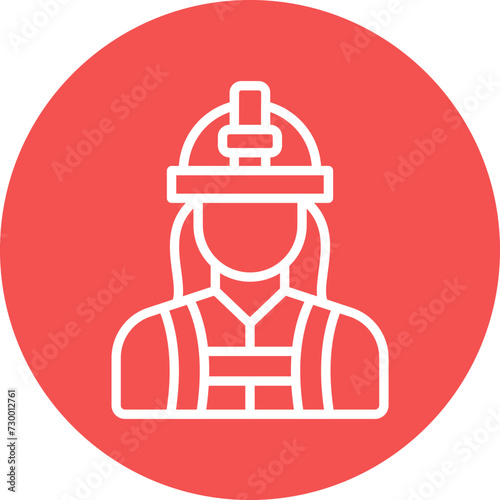 Firefighter Female Icon Style