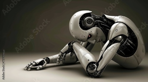 Human robot with technology concept, Futuristic cyborg robotic.