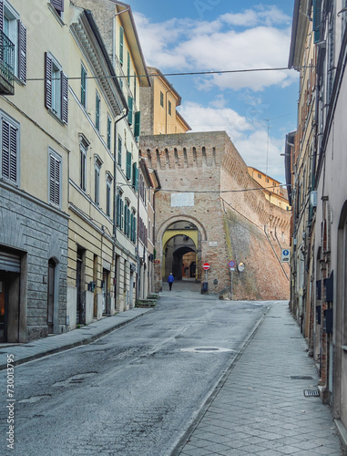 Fototapeta Naklejka Na Ścianę i Meble -  Jesi, Italy - one of the most tipycal villages of Marche region, Jesi displays an impressive defensive wall surrounding the city, one of the best preserved in Italy 