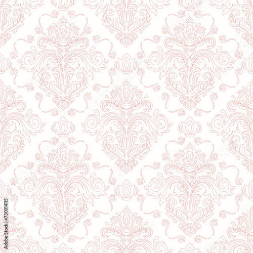 Orient classic light pink pattern. Seamless abstract background with vintage elements. Orient pattern. Ornament for wallpapers and packaging