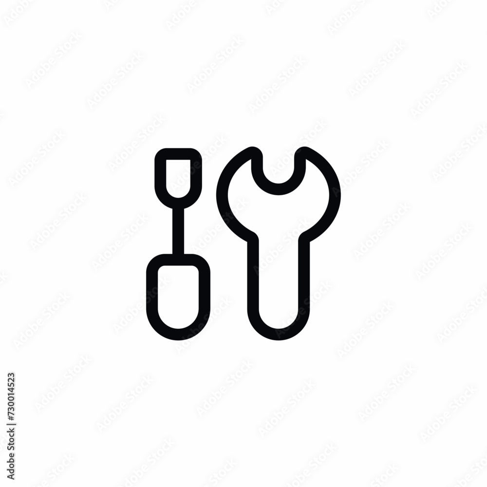 Wrench Screwdriver Maintenance Icon Vector