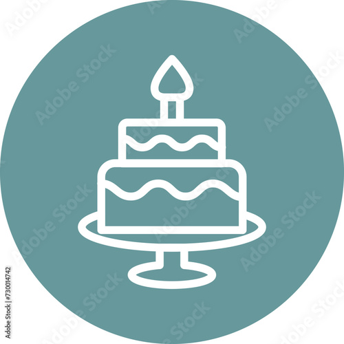 Two Layered Cake Icon Style