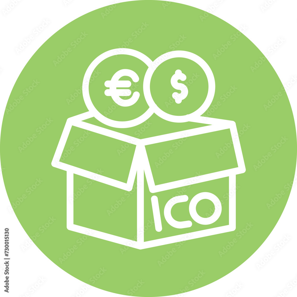 Initial Coin Offering Icon Style Initial Coin Offering Icon Style