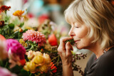 Photo of mature woman working as florist