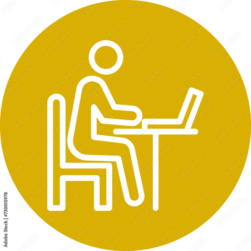 Working on Computer Icon Style Working on Computer Icon Style