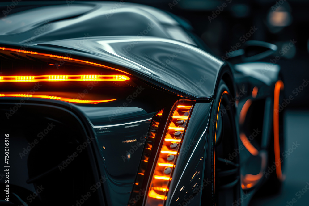 Dynamic Design: Close-Up Shot of Futuristic Vehicle Front Dynamic Design: Close-Up Shot of Futuristic Vehicle Front