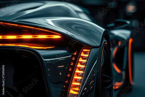 Dynamic Design: Close-Up Shot of Futuristic Vehicle Front © Andrii 