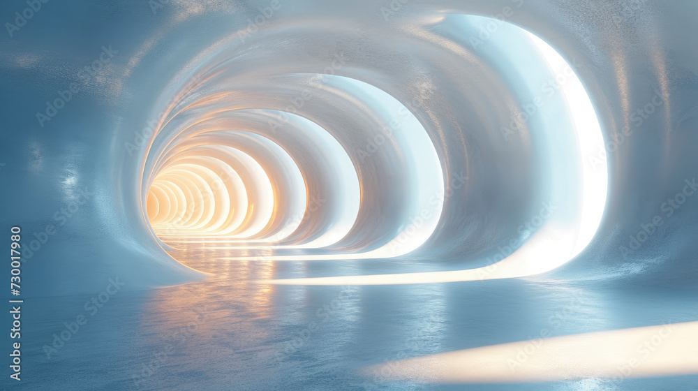 Fototapeta premium Radiant Tunnel Twist: Realistic Perspective