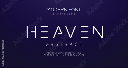 Modern minimal abstract alphabet fonts. Typography technology, electronic, movie, digital, music, future, logo creative font. vector illustration 